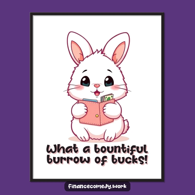 Funny Free Printable Wall Art: Bunny's Wallet Surprise Downloadable Art