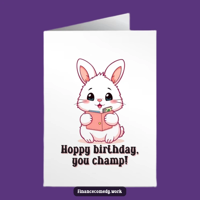 Free Printable Birthday Card: Bunny's Wallet Surprise Funny Downloadable Gift