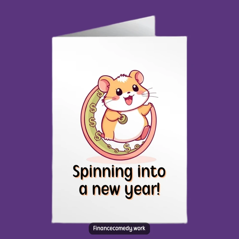 Free Printable Birthday Card: Hamster's Wealth Wheel Funny Downloadable Gift