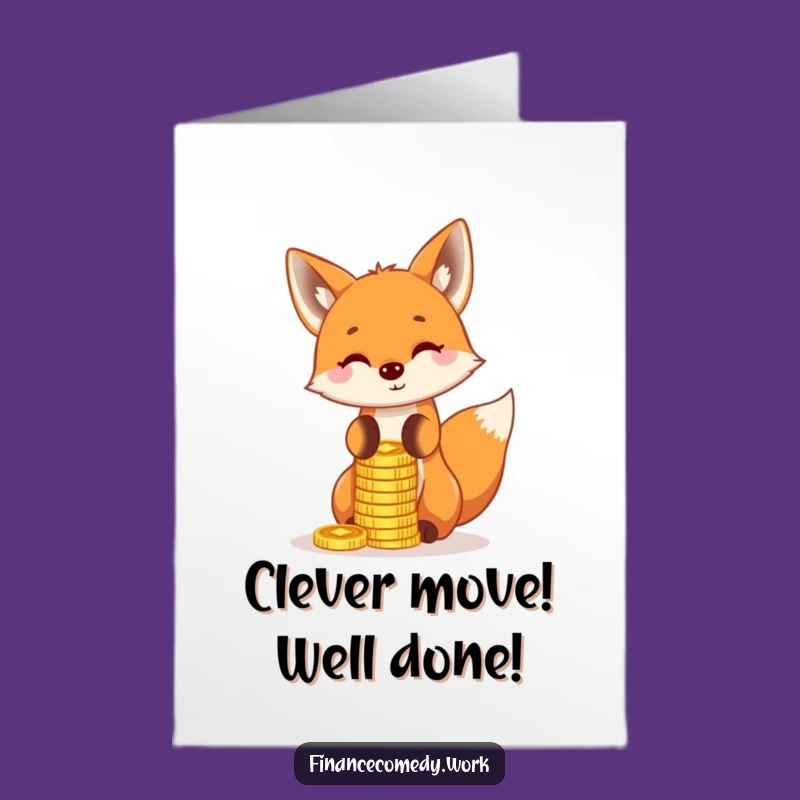 Free Printable Congrats Card: Fox's Golden Success Funny Downloadable Gift